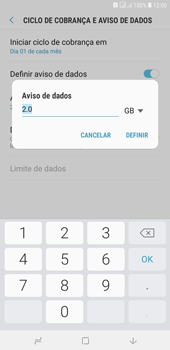 Como definir um aviso e limite de uso de dados - Samsung Galaxy J4+ - Passo 10