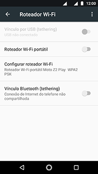 Como usar seu aparelho como um roteador de rede Wi-Fi - Motorola Moto Z2 Play - Passo 6