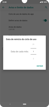 Como definir um aviso e limite de uso de dados - Motorola Moto E6 Plus - Passo 7
