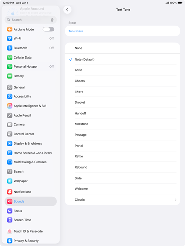 Silent and vibrate mode for messages | Media & Sound | iPad Air 13" (M4) |  T-Mobile Support