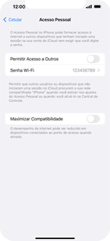 Como usar seu aparelho como um roteador de rede Wi-Fi - Apple iOS 16 Apple iOS 16 - Passo 4