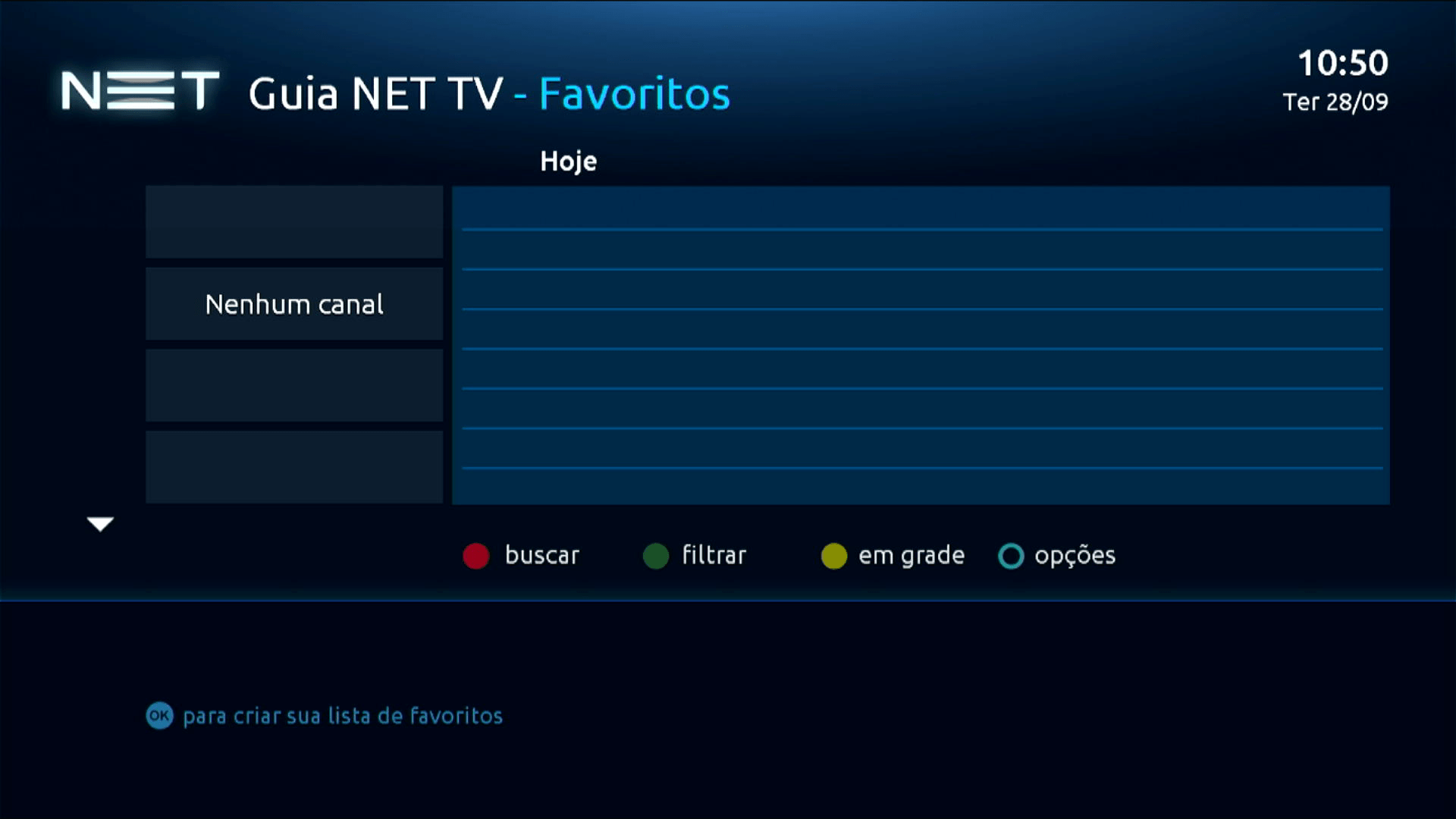 NET Legado Interface de TV