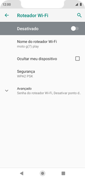 Como usar seu aparelho como um roteador de rede Wi-Fi - Motorola Moto G7 Play - Passo 11