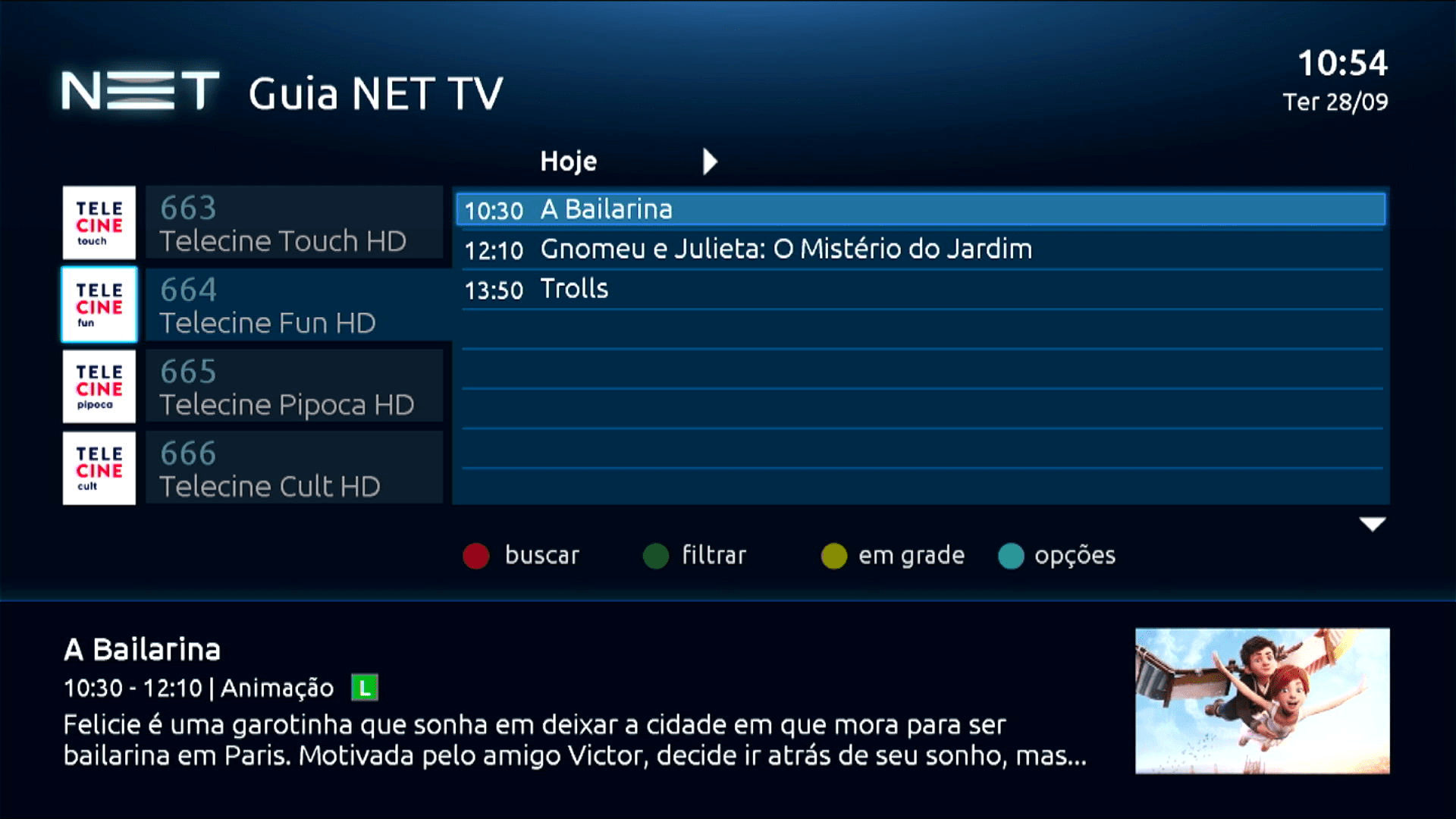 NET Legado Interface de TV