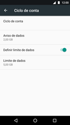 Como definir um aviso e limite de uso de dados - Motorola Moto G5 Plus - Passo 12