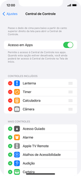 Como personalizar a Central de Controle - Apple iOS 15 Apple iOS 15 - Passo 3