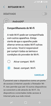 Como usar seu aparelho como um roteador de rede Wi-Fi - Samsung Galaxy S8 - Passo 7