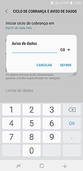 Como definir um aviso e limite de uso de dados - Samsung Galaxy J6 - Passo 10