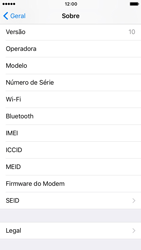 Como encontrar o número de IMEI do seu aparelho - Apple iOS 10 Apple iOS 10 - Passo 4