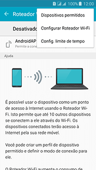 Como usar seu aparelho como um roteador de rede Wi-Fi - Samsung Galaxy J7 - Passo 7