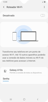 Como usar seu aparelho como um roteador de rede Wi-Fi - Samsung Galaxy A10s - Passo 7