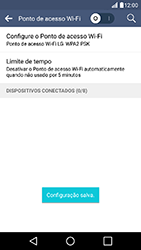 Como usar seu aparelho como um roteador de rede Wi-Fi - LG K10 - Passo 9