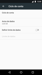 Como definir um aviso e limite de uso de dados - Motorola Moto G5 Plus - Passo 5