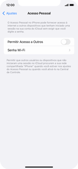 Como usar seu aparelho como um roteador de rede Wi-Fi - Apple iOS 15 Apple iOS 15 - Passo 6