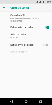 Como definir um aviso e limite de uso de dados - Motorola Moto G6 Play - Passo 6