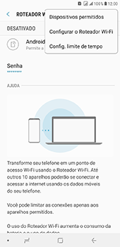 Como usar seu aparelho como um roteador de rede Wi-Fi - Samsung Galaxy J8 - Passo 8