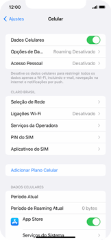 Como ativar e desativar o roaming de dados - Apple iOS 15 Apple iOS 15 - Passo 3