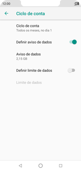 Como definir um aviso e limite de uso de dados - Motorola One - Passo 10