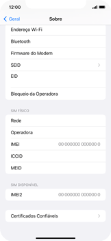 Como encontrar o número de IMEI do seu aparelho - Apple iOS 15 Apple iOS 15 - Passo 4