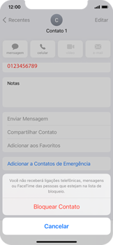 Como bloquear chamadas de um número específico - Apple iOS 14 Apple iOS 14 - Passo 5