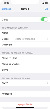 Como configurar seu celular para receber e enviar e-mails - Apple iOS 12 Apple iOS 12 - Passo 16