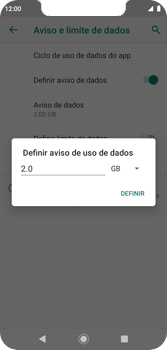 Como definir um aviso e limite de uso de dados - Motorola Moto G7 Play - Passo 10