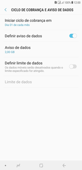 Como definir um aviso e limite de uso de dados - Samsung Galaxy J4+ - Passo 8