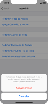 Como restaurar as configurações originais do seu aparelho - Apple iOS 11 Apple iOS 11 - Passo 7