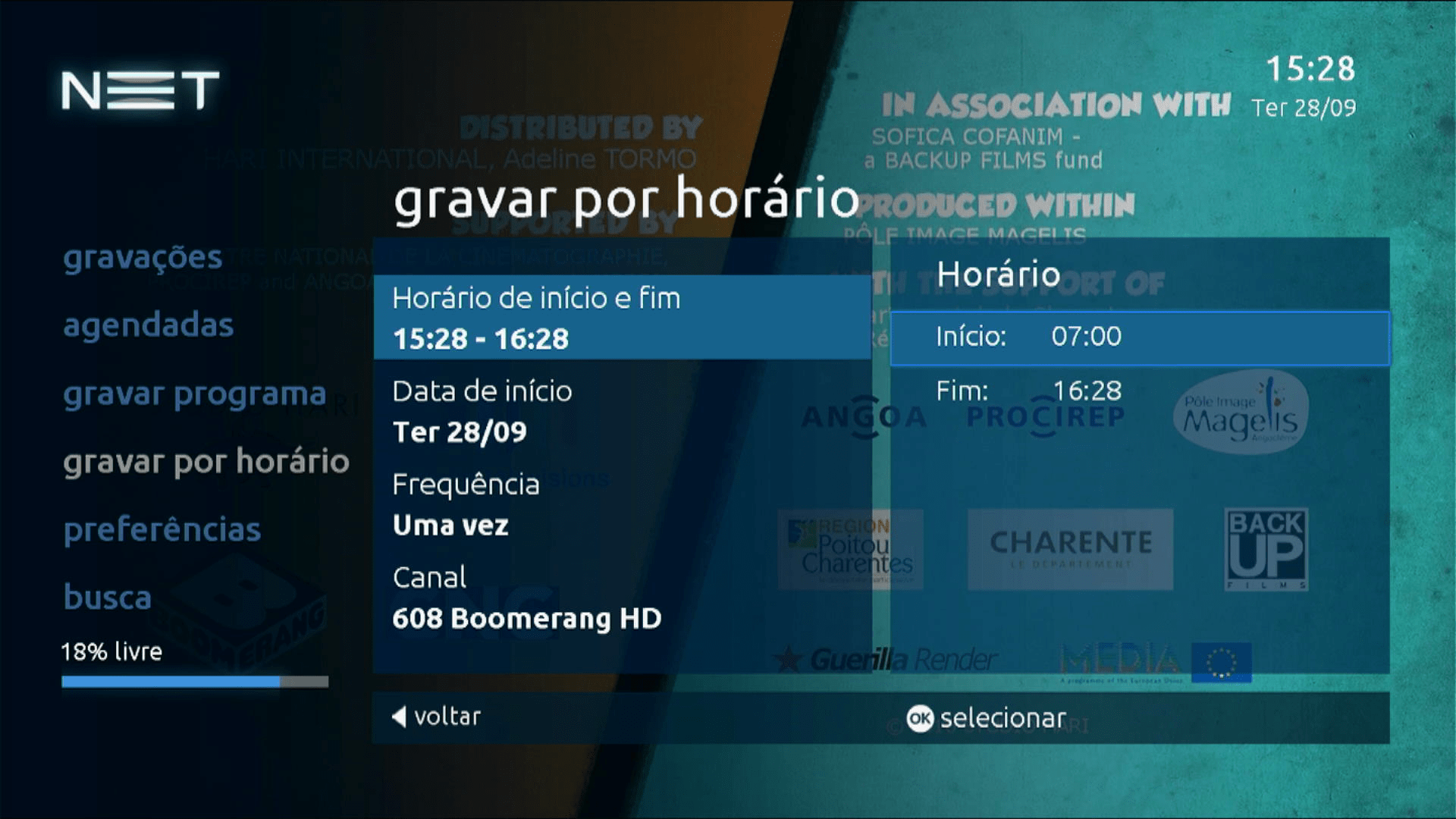 NET Legado Interface de TV