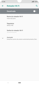 Como usar seu aparelho como um roteador de rede Wi-Fi - Motorola Moto E6 Plus - Passo 11