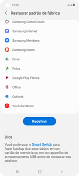Como restaurar as configurações originais do seu aparelho - Samsung Galaxy A21s - Passo 7