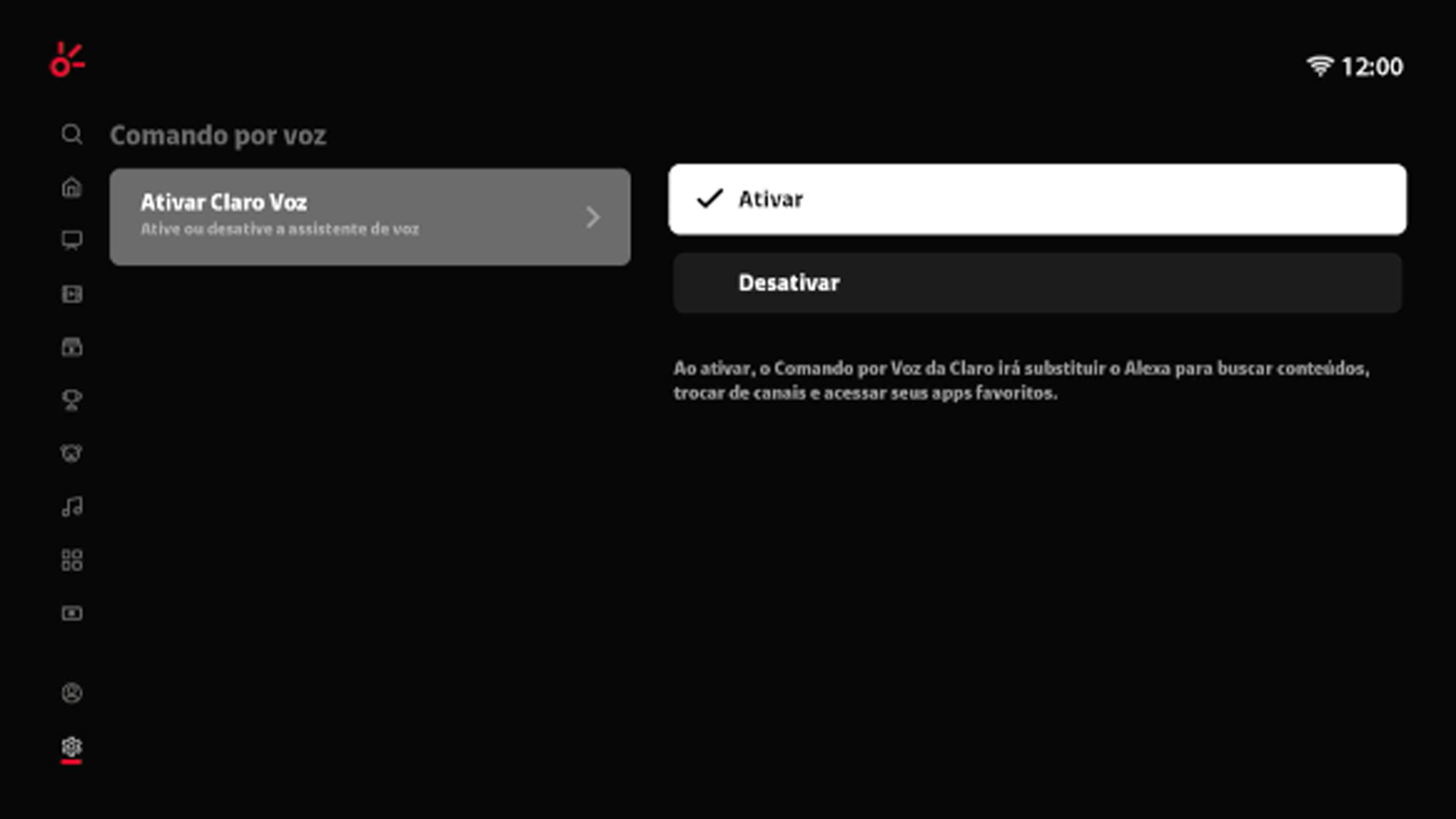 Clarotv+ v5 Interface de TV