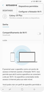 Como usar seu aparelho como um roteador de rede Wi-Fi - Samsung Galaxy S9 Plus - Passo 9