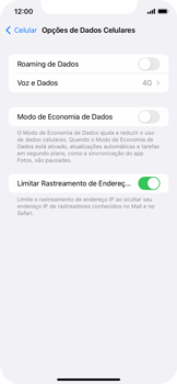 Como ativar e desativar o roaming de dados - Apple iOS 15 Apple iOS 15 - Passo 4