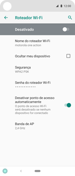 Como usar seu aparelho como um roteador de rede Wi-Fi - Motorola One Action - Passo 12