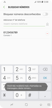 Como bloquear chamadas de um número específico - Samsung Galaxy S9 - Passo 11