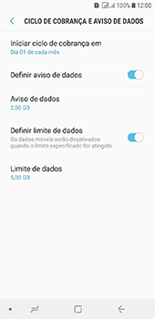 Como definir um aviso e limite de uso de dados - Samsung Galaxy J6 - Passo 14