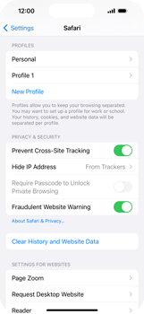 How to set up a Safari profile | Settings | iPhone 14 Pro | T