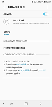 Como usar seu aparelho como um roteador de rede Wi-Fi - Samsung Galaxy J6 - Passo 12