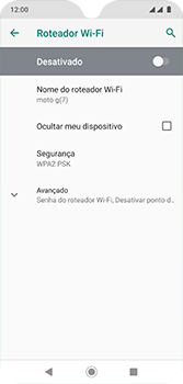 Como usar seu aparelho como um roteador de rede Wi-Fi - Motorola Moto G7 - Passo 7