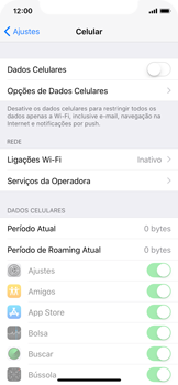 Como ativar e desativar uma rede de dados - Apple iOS 11 Apple iOS 11 - Passo 5