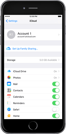 Settings Tech Specs Create An Icloud Account