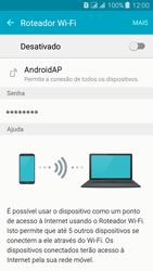 Como usar seu aparelho como um roteador de rede Wi-Fi - Samsung Galaxy J3 Duos - Passo 6