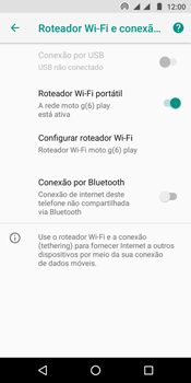 Como usar seu aparelho como um roteador de rede Wi-Fi - Motorola Moto G6 Play - Passo 10