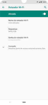 Como usar seu aparelho como um roteador de rede Wi-Fi - Motorola Moto E6 Plus - Passo 14