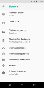 Como restaurar as configurações originais do seu aparelho - Motorola Moto G6 Play - Passo 5