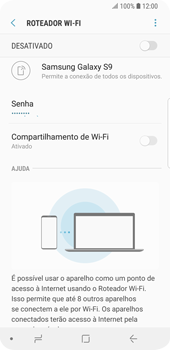 Como usar seu aparelho como um roteador de rede Wi-Fi - Samsung Galaxy S9 - Passo 8