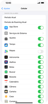 Definir o uso de dados móveis para apps e serviços - Apple iOS 16 Apple iOS 16 - Passo 4