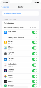 Definir o uso de dados móveis para apps e serviços - Apple iOS 15 Apple iOS 15 - Passo 3