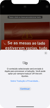 Como traduzir textos com a câmera - Apple iOS 15 Apple iOS 15 - Passo 5